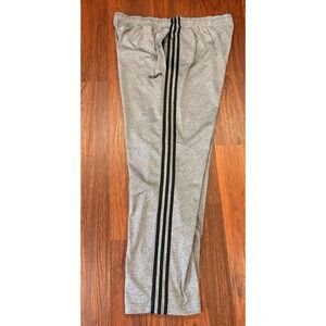 Adidas Essential Mens Size 2XL Gray 3 Black Striped Drawstring Pockets